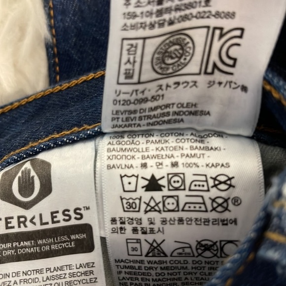 Levi Strauss & Co. Levi’s 501 Waterless Button Fly Dark Blue Denim Jeans 44 x 30 - Picture 11 of 11